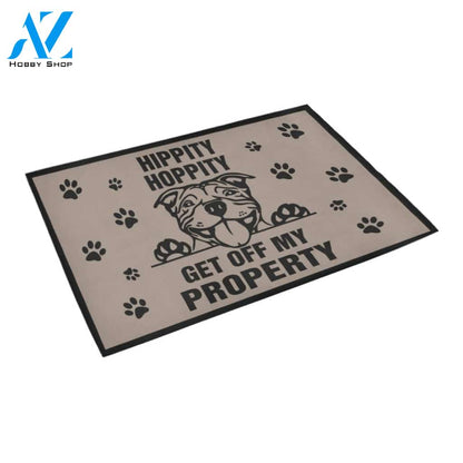 Pitbull Ge Off My Property Doormat Indoor And Outdoor Mat Entrance Rug Sweet Home Decor Housewarming Gift Gift For Friend Family Stem Feminist