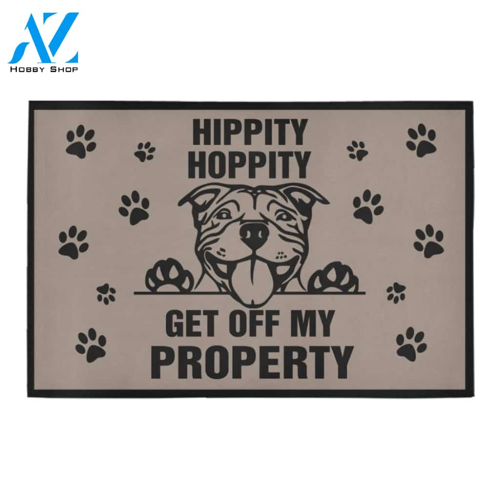 Pitbull Ge Off My Property Doormat Indoor And Outdoor Mat Entrance Rug Sweet Home Decor Housewarming Gift Gift For Friend Family Stem Feminist