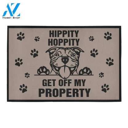 Pitbull Ge Off My Property Doormat Indoor And Outdoor Mat Entrance Rug Sweet Home Decor Housewarming Gift Gift For Friend Family Stem Feminist