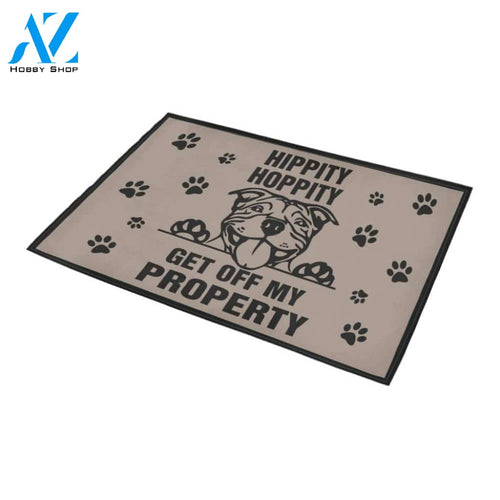 Pitbull Ge Off My Property Doormat Indoor And Outdoor Mat Entrance Rug Sweet Home Decor Housewarming Gift Gift For Friend Family Stem Feminist