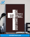 Pitbull Jesus Cross Easter Canvas And Poster, Wall Decor Visual Art, Wall Poster, My Poster Wall