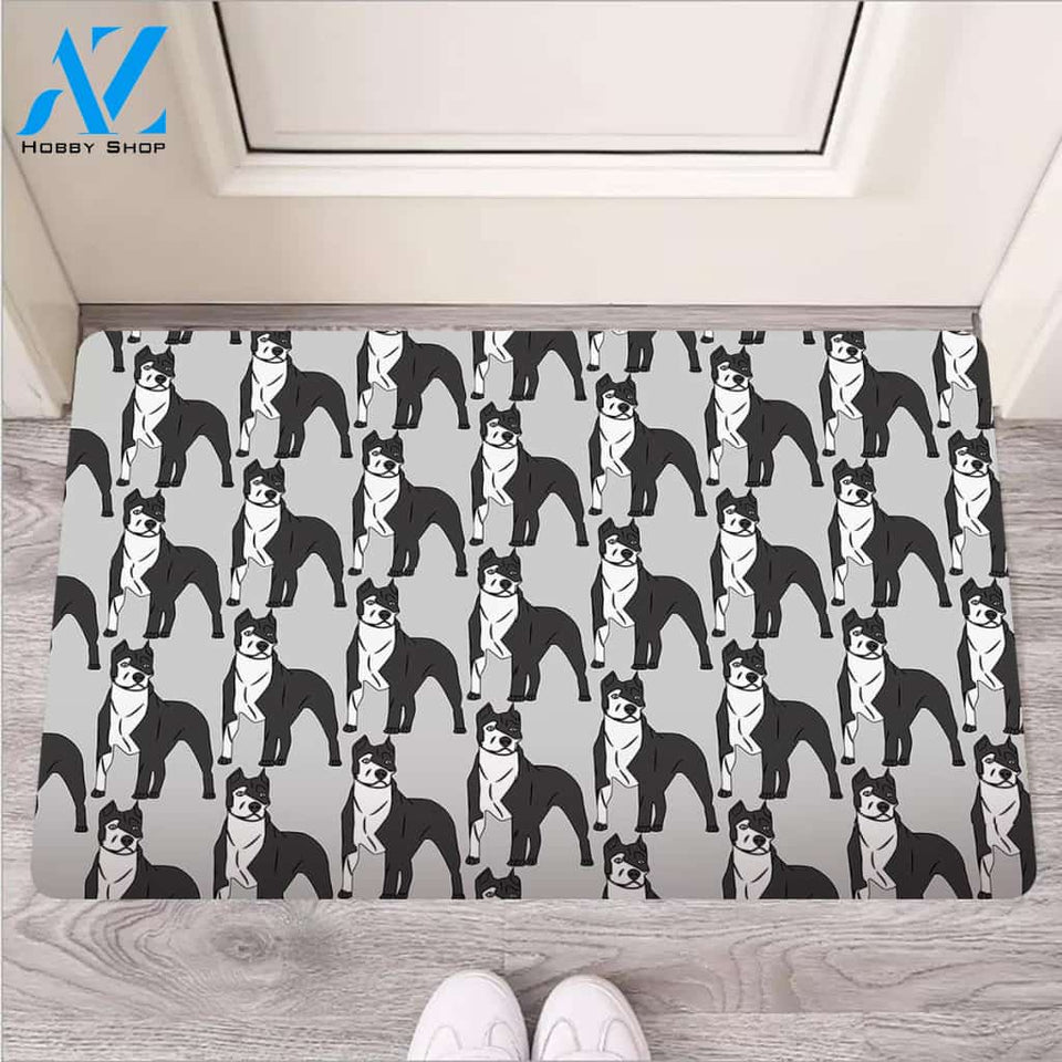 Pitbull Print Door Mat