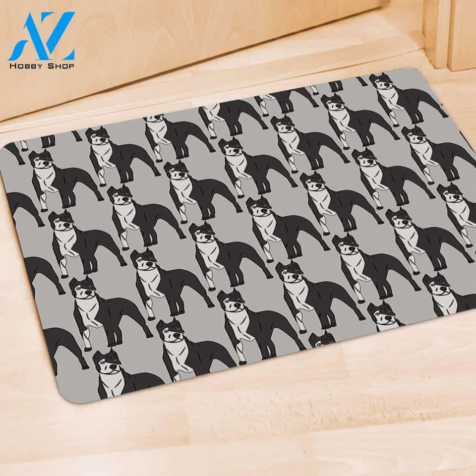 Pitbull Print Door Mat