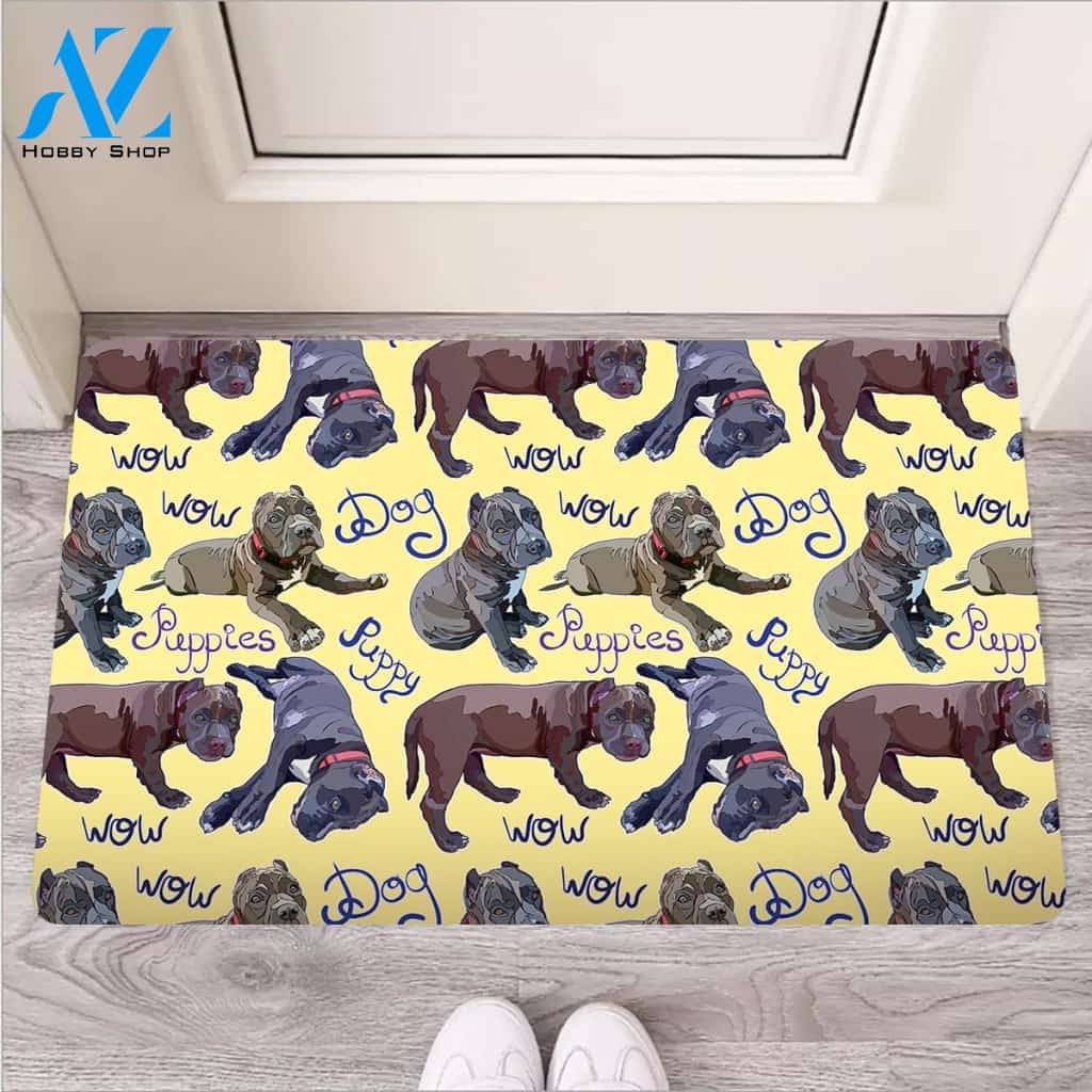 Pitbull Puppy Door Mat