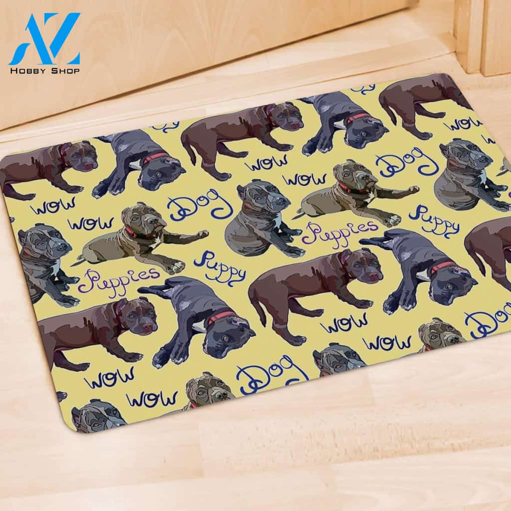 Pitbull Puppy Door Mat