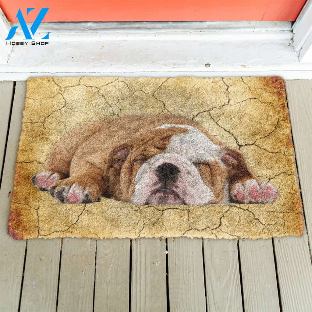 Pitbull Sleeping Indoor and Outdoor Doormat Warm House Gift Welcome Mat Gift for Labrador Lovers Birthday Gift