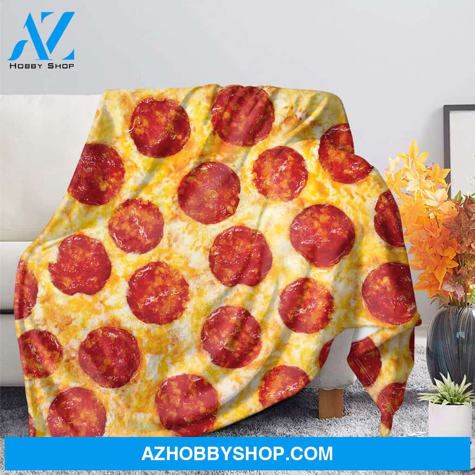 Pizza Blanket, Funny Fleece Blanket, Food Blanket Gift For Friend Family Birthday Gift Home Decor Bedding Couch Sofa Soft and Comfy Cozy