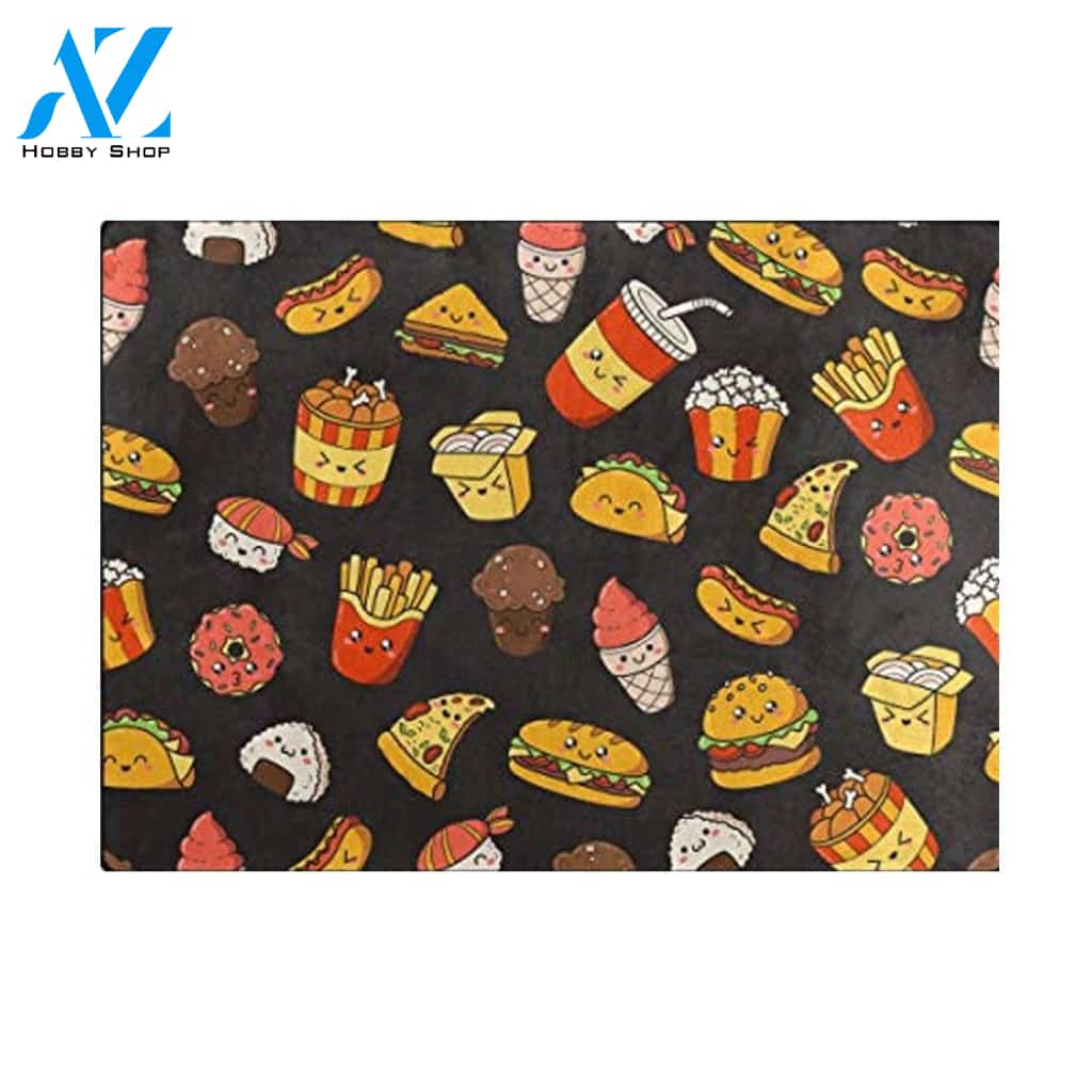 Pizza, Humberger, Donut, Cupcake Funny Indoor And Outdoor Doormat Warm House Gift Welcome Mat Birthday Gift For Baking Lover