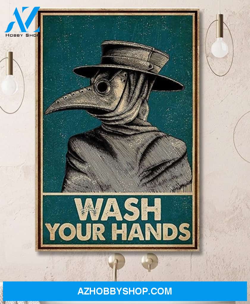 Plague Doctor Wash Your Hands Canvas And Poster, Wall Decor Visual Art