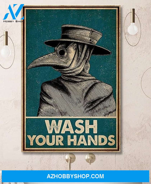 Plague Doctor Wash Your Hands Canvas And Poster, Wall Decor Visual Art