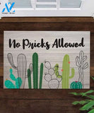 Planet White & Green No Pricks Allowed Cactus Doormat Indoor And Outdoor Mat Sweet Home Decor Closing Gift Gift For Friend Family Birthday Floral Plant Lovers Gift Idea