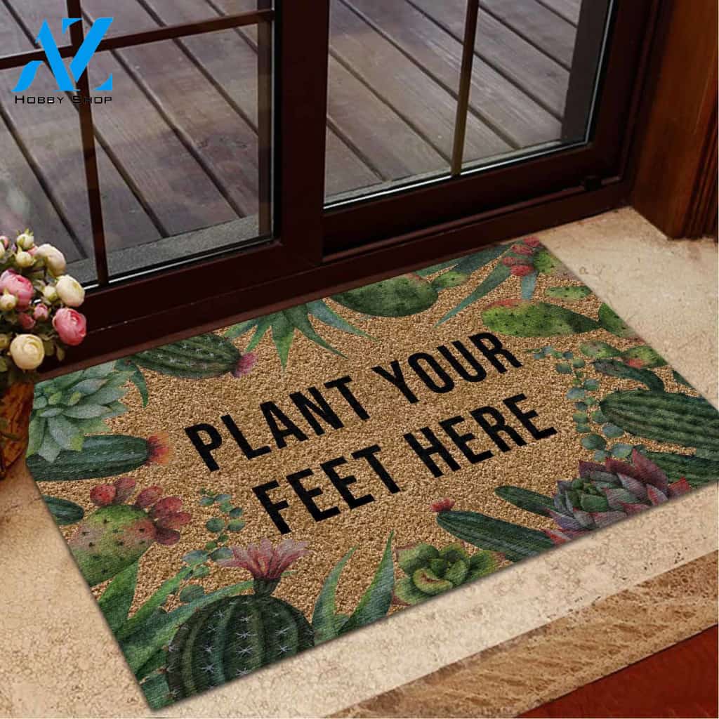 Plant Your Feet Succulent Doormat | Welcome Mat | House Warming Gift