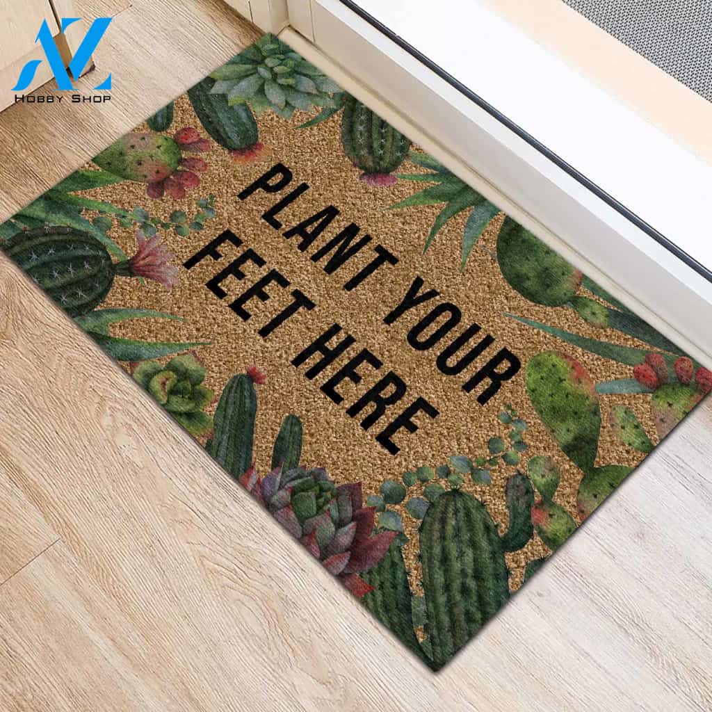 Plant Your Feet Succulent Doormat | Welcome Mat | House Warming Gift