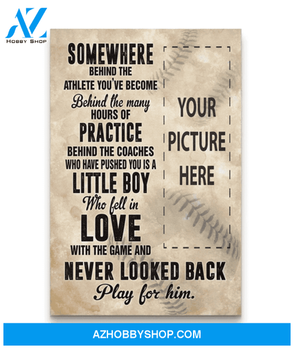 Play for him - Baseball Custom Canvas Prints With Photo