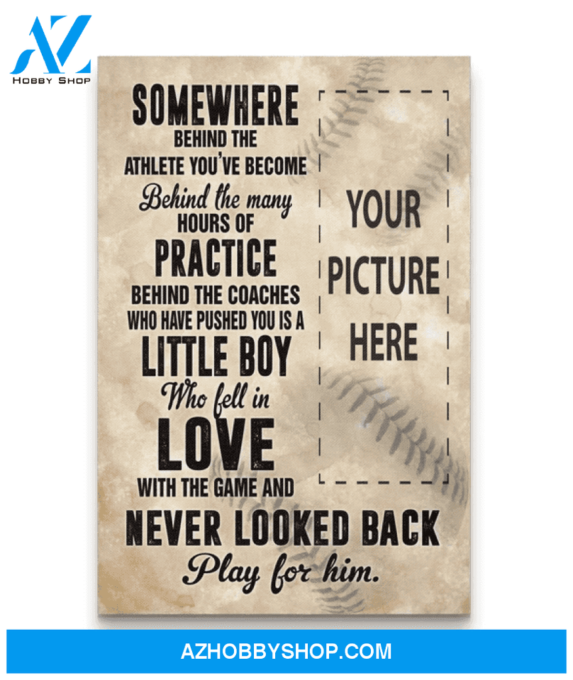 Play for him - Baseball Custom Canvas Prints With Photo