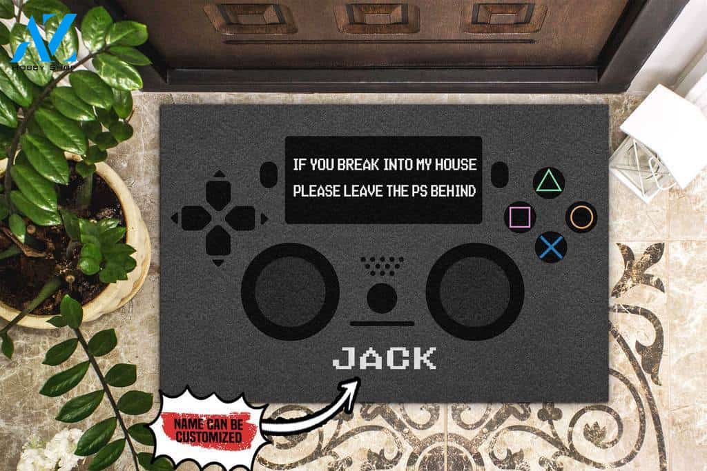 Play Station Leave The PS Behind Custom Doormat | Welcome Mat | House Warming Gift