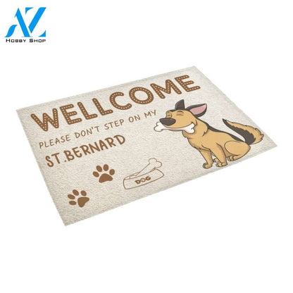 Please Don't Step On My St Bernard Printed Doormat Home Decor