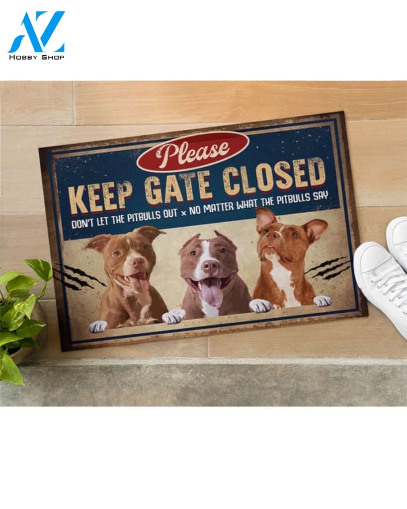 Please Keep Gate Closed Doormat Welcome Mat Housewarming Gift Home Decor Gift For Dog Lovers Funny Doormat Gift Idea