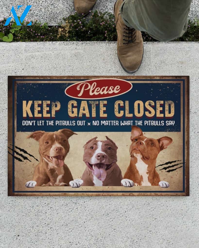 Please Keep Gate Closed Doormat Welcome Mat Housewarming Gift Home Decor Gift For Dog Lovers Funny Doormat Gift Idea