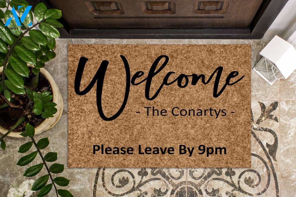 Please Leave by 9pm Custom Doormat | Welcome Mat | House Warming Gift
