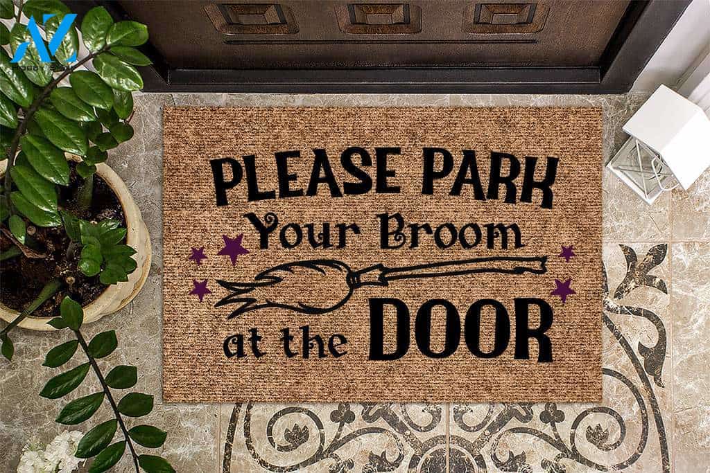 Please Park Your Broom At The Door Halloween Doormat