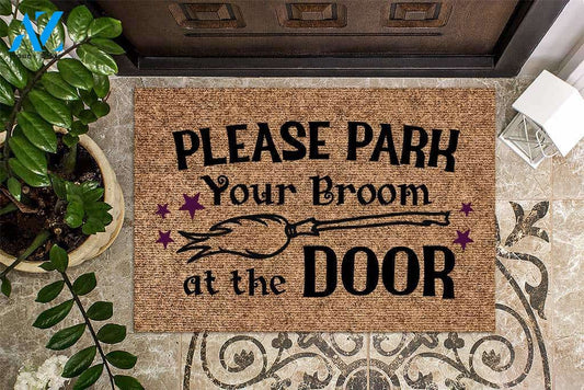 Please Park Your Broom At The Door Halloween Doormat