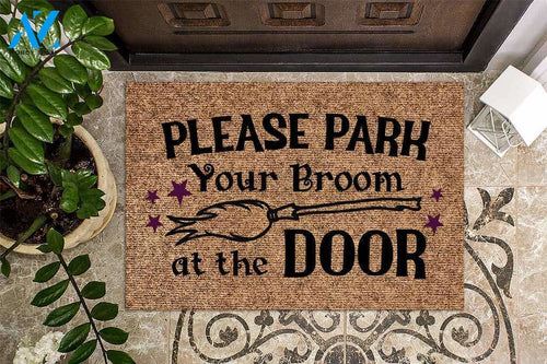 Please Park Your Broom At The Door Halloween Doormat | Welcome Mat | House Warming Gift