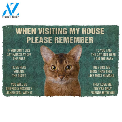 Gearhumans GearHuman 3D Please Remember Abyssinian Cats House Rules Doormat