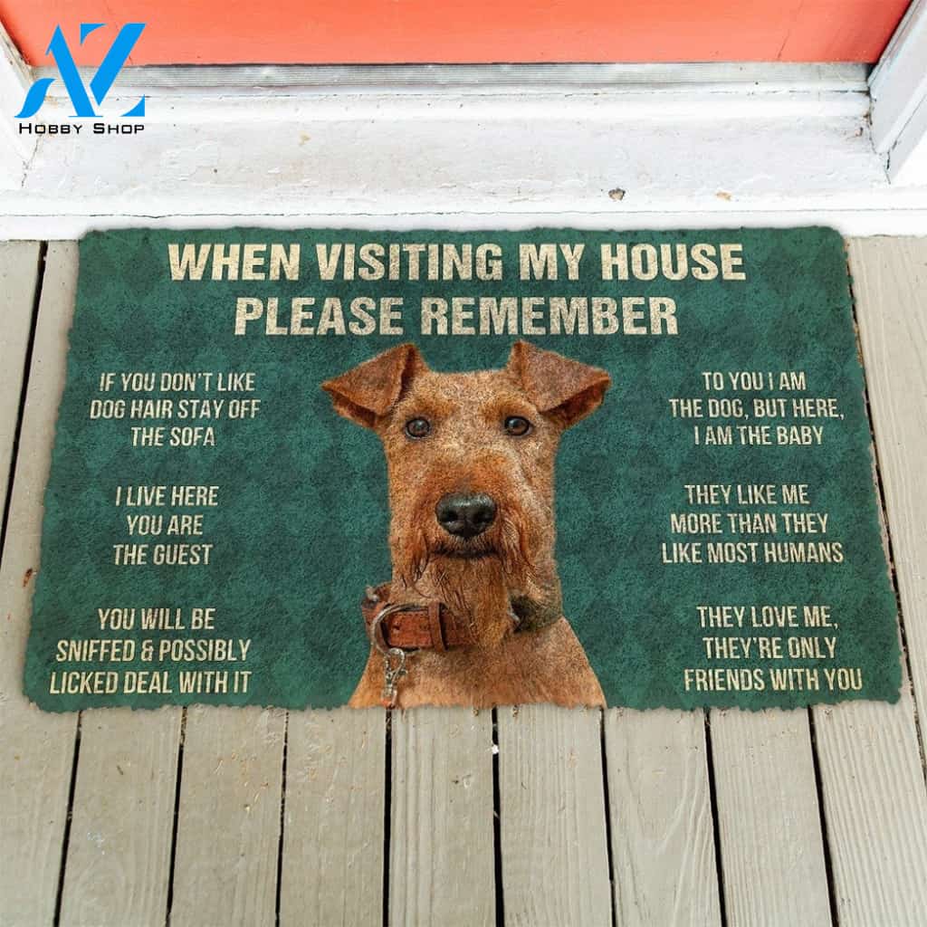 Gearhumans GearHuman 3D Please Remember Airedale Terrier Dogs House Rules Custom Doormat