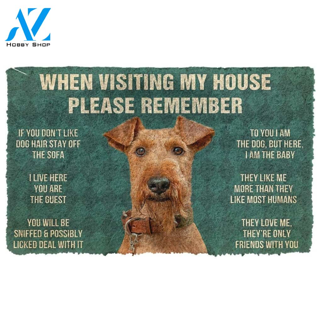 Gearhumans GearHuman 3D Please Remember Airedale Terrier Dogs House Rules Custom Doormat