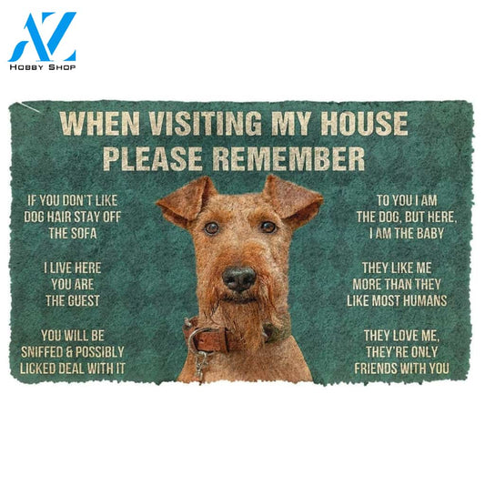 Gearhumans GearHuman 3D Please Remember Airedale Terrier Dogs House Rules Custom Doormat