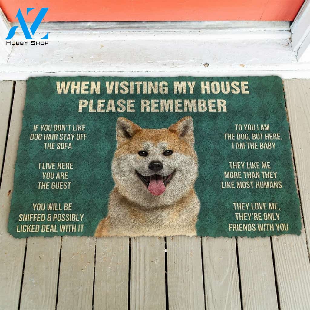 Gearhumans GearHuman 3D Please Remember Akita Dogs House Rules Custom Doormat