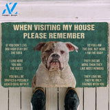 Gearhumans GearHuman 3D Please Remember American Bulldog Dog's House Rules Custom Doormat