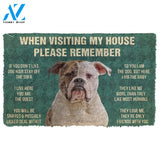 Gearhumans GearHuman 3D Please Remember American Bulldog Dog's House Rules Custom Doormat