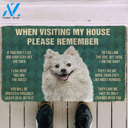 Gearhumans GearHuman 3D Please Remember American Eskimo Dogs House Rules Custom Doormat