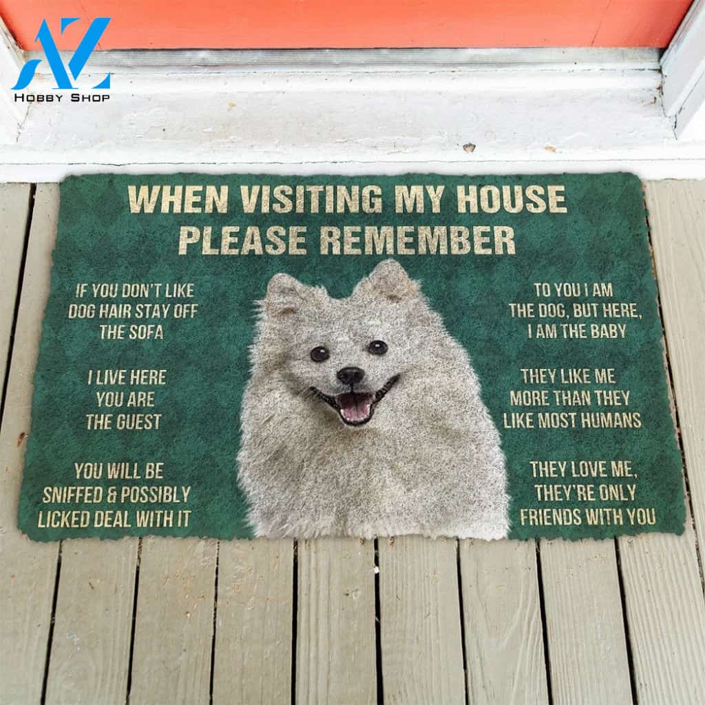 Gearhumans GearHuman 3D Please Remember American Eskimo Dogs House Rules Custom Doormat