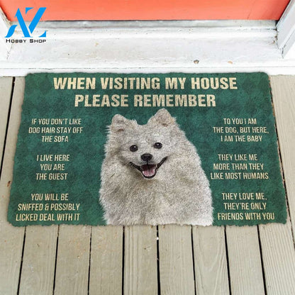 Gearhumans GearHuman 3D Please Remember American Eskimo Dogs House Rules Custom Doormat