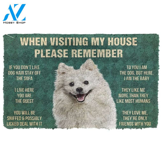 Gearhumans GearHuman 3D Please Remember American Eskimo Dogs House Rules Custom Doormat