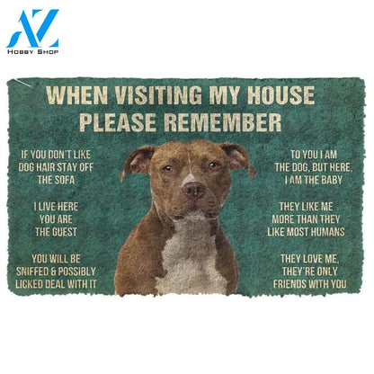 Gearhumans GearHuman 3D Please Remember American Staffordshire Terrier Dogs House Rules Custom Doormat