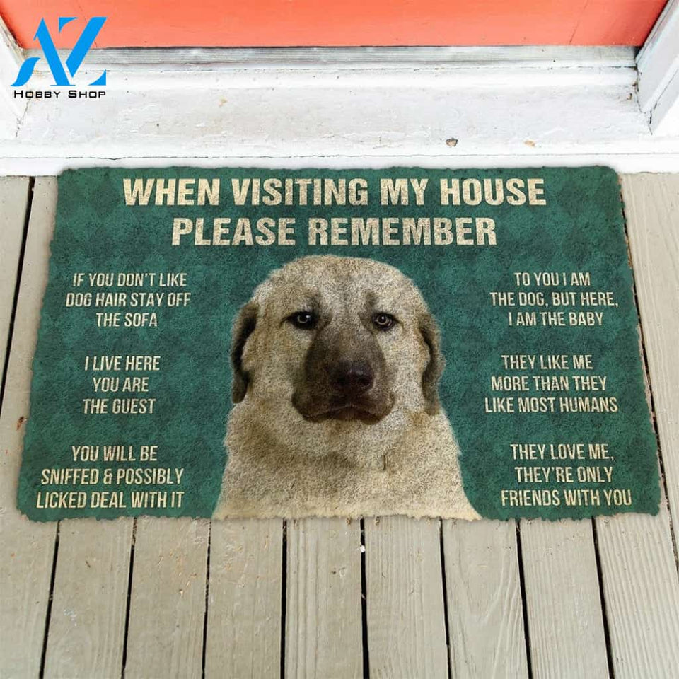 Gearhumans GearHuman 3D Please Remember Anatolian Shepherd Dogs House Rules Custom Doormat