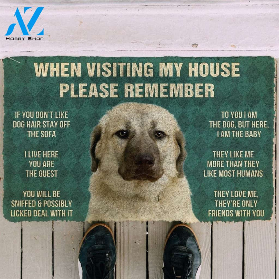 Gearhumans GearHuman 3D Please Remember Anatolian Shepherd Dogs House Rules Custom Doormat
