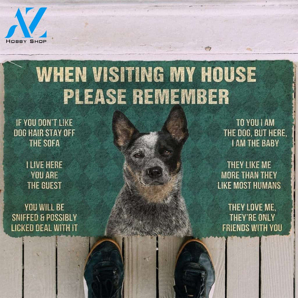Gearhumans GearHuman 3D Please Remember Australian Cattle Dog's House Rules Custom Doormat