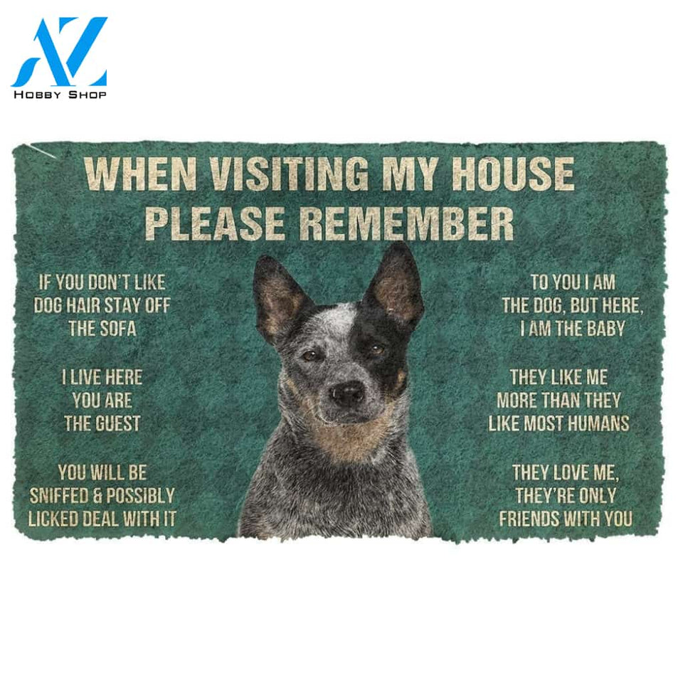 Gearhumans GearHuman 3D Please Remember Australian Cattle Dog's House Rules Custom Doormat