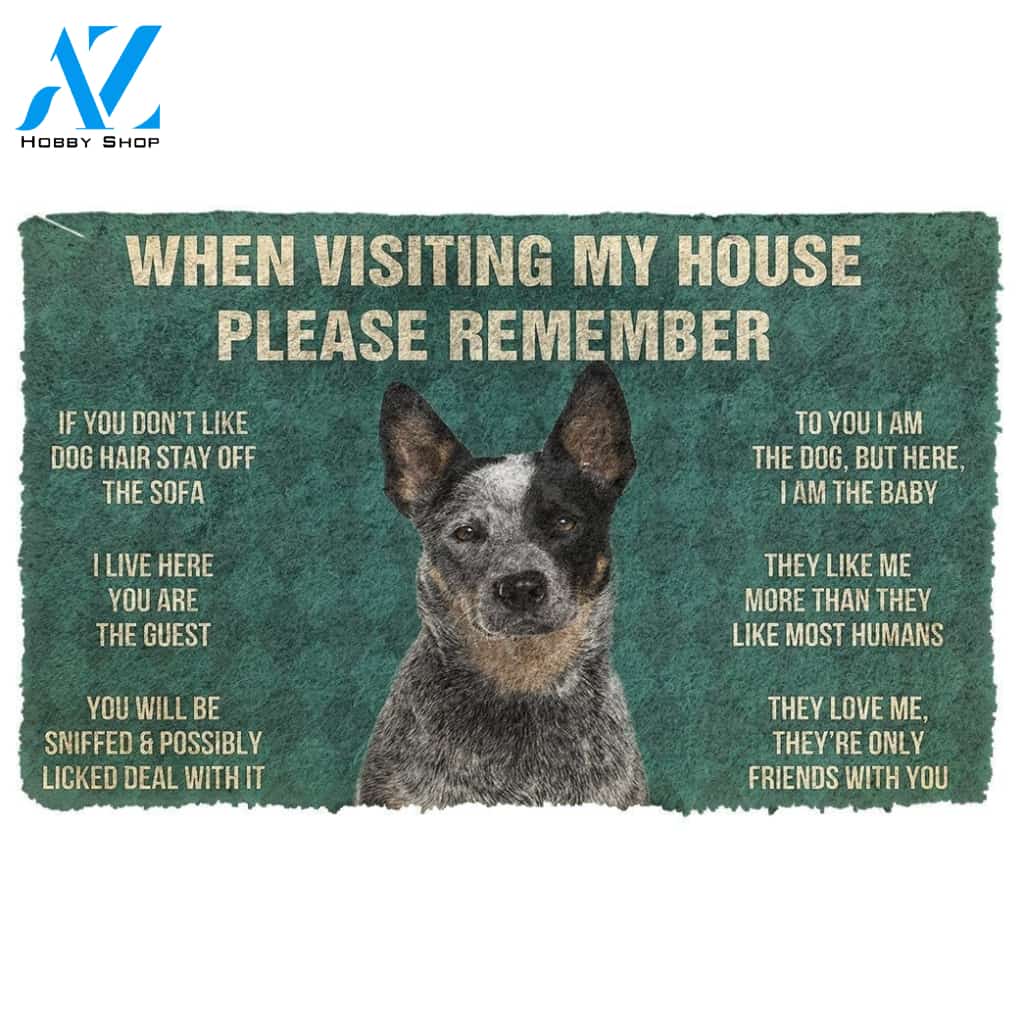 Gearhumans GearHuman 3D Please Remember Australian Cattle Dog's House Rules Custom Doormat