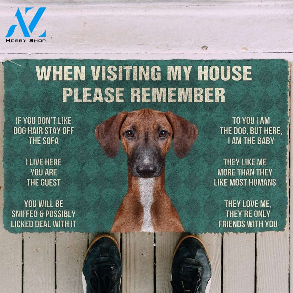 Gearhumans GearHuman 3D Please Remember Azawakh Dogs House Rules Custom Doormat