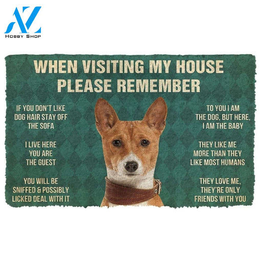 Gearhumans Gearhuman 3D Please Remember Basenji Dogs House Rules Custom Doormat