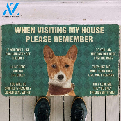 Gearhumans Gearhuman 3D Please Remember Basenji Dogs House Rules Custom Doormat