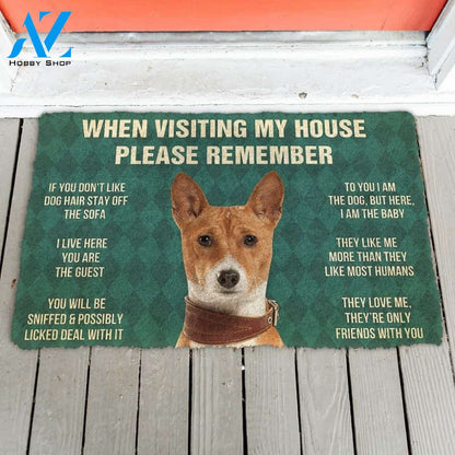 Gearhumans Gearhuman 3D Please Remember Basenji Dogs House Rules Custom Doormat
