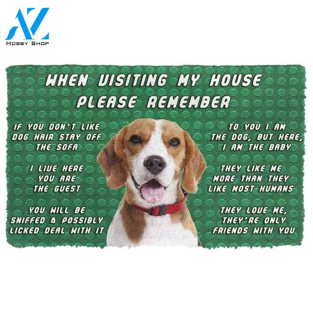 Please Remember Beagle Dog's House Rules Doormat Welcome Mat House Warming Gift Home Decor Funny Doormat Gift Idea
