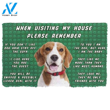 Please Remember Beagle Dog's House Rules Doormat Welcome Mat House Warming Gift Home Decor Funny Doormat Gift Idea